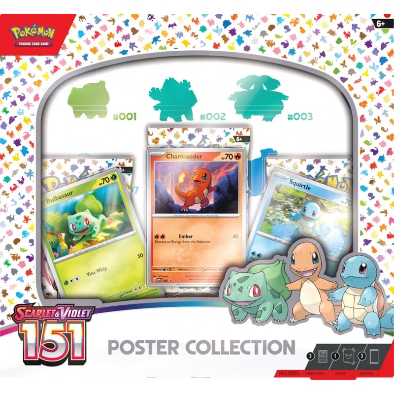 Pokemon TCG Scarlet & Violet 151 Poster Collection Box 3 Booster Packs