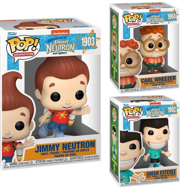 The Adventures of Jimmy Neutron Boy Genius Funko Pop! Animation - Set of 3 (Jimmy Neutron #1903, Carl Wheezer #1904, and Sheen Estevez #1902) Collectible Vinyl Figures