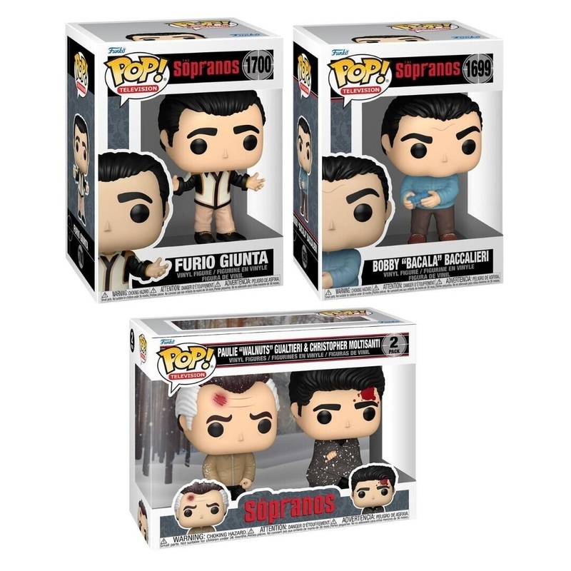 The Sopranos Funko Pop! Television - Set of 4 (Paulie Walnuts Gualtieri, Christopher Moltisanti, Furio Giunta #1700, and Bobby Bacala Baccalieri #1699) Collectible Vinyl Figures