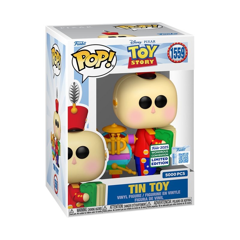 Tin Toy Funko Pop! Disney Pixars Toy Story - WonderCon 2025 Exclusive SHARED Sticker -  Approx. 5.45" Collectible Vinyl Figure #1559 Bundled with Display Box Protector Case