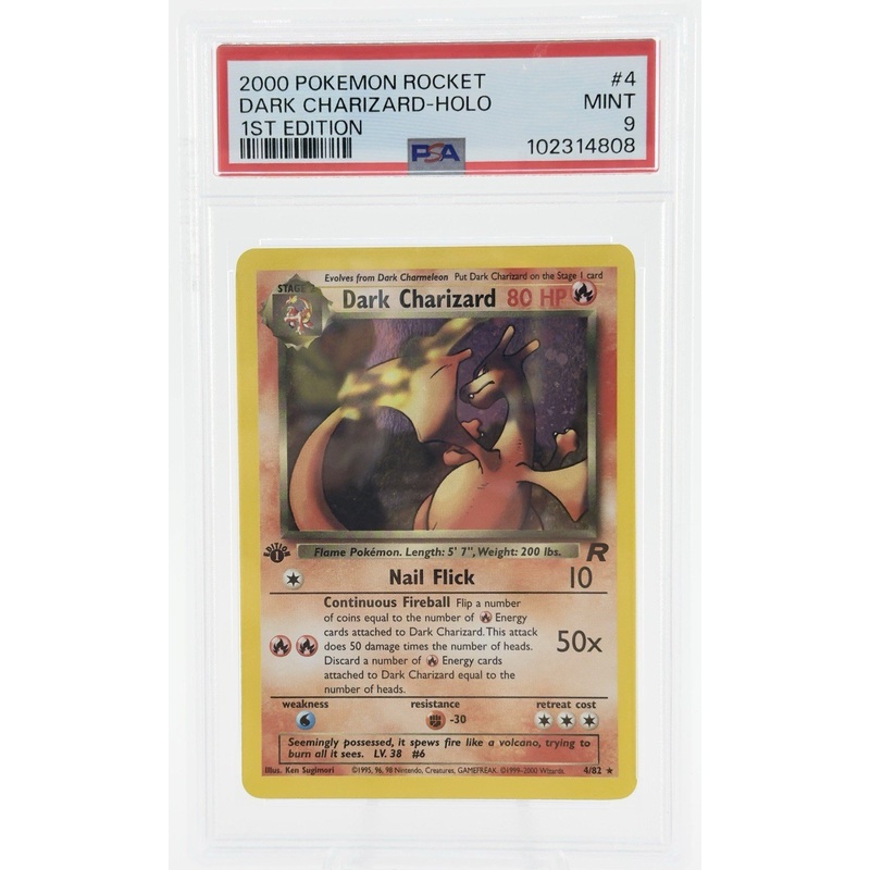 2000 POKEMON ROCKET DARK CHARIZARD #4 1ST EDITION HOLO PSA 9 - Mint