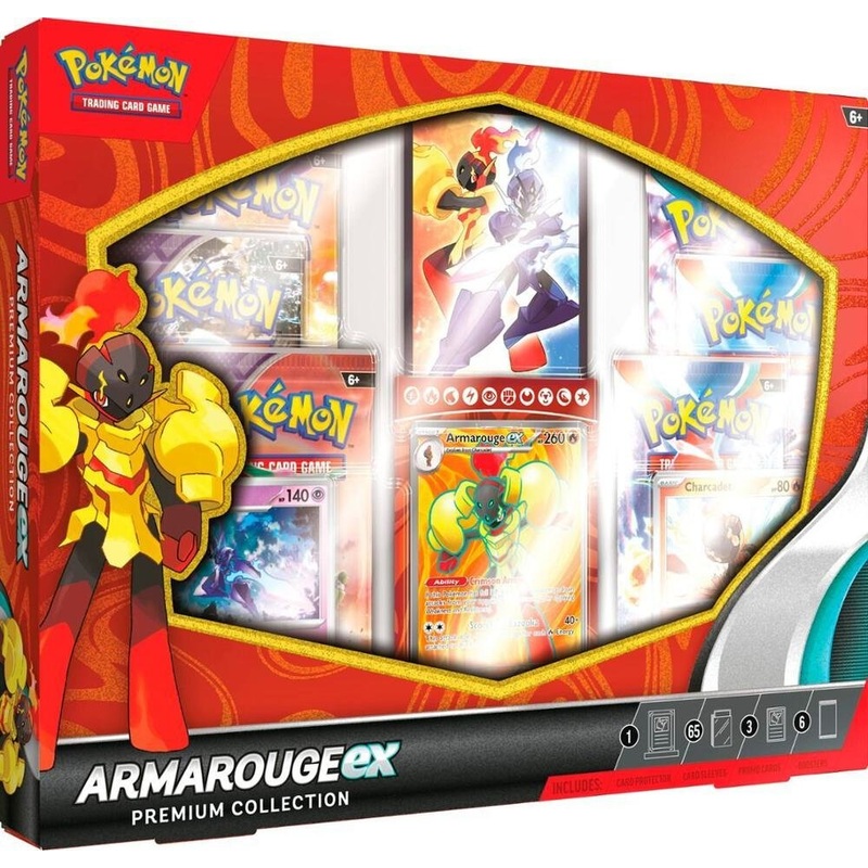 Pokmon TCG Armarouge ex Premium Collection Box  Promo Cards, 6 Booster Packs, Sleeves & Accessories