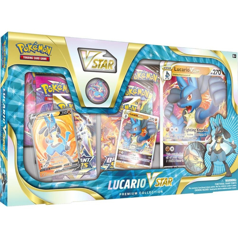 Pokmon TCG Lucario VSTAR Premium Collection Box  Foil Cards, Booster Packs & Accessories