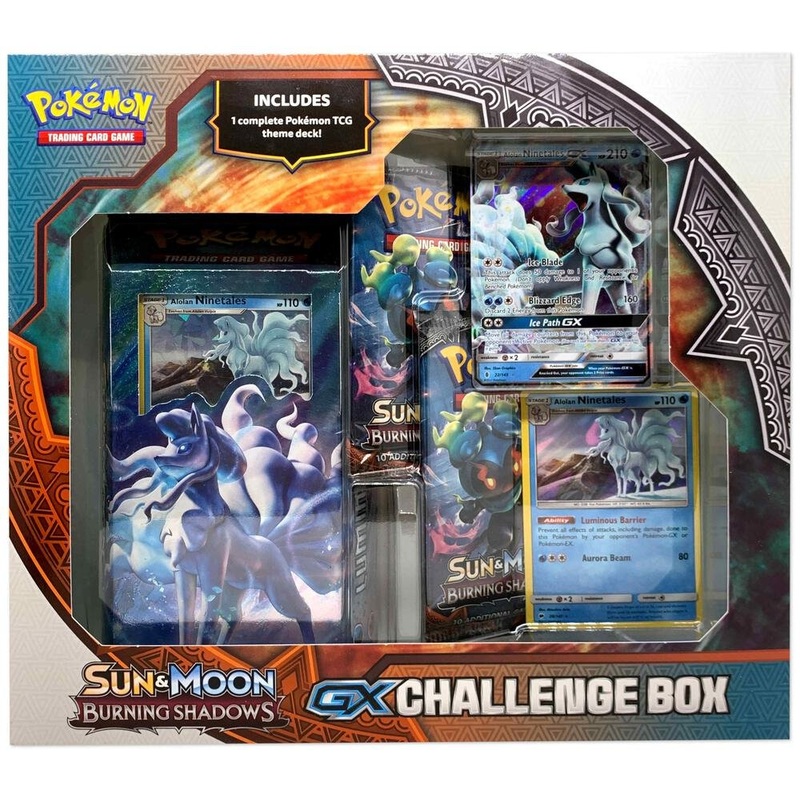 Pokmon TCG: Sun & Moon Burning Shadows GX Challenge Box  Featuring Alolan Raichu GX + Booster Packs