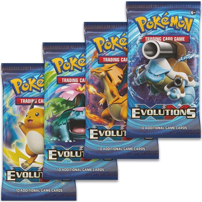 Pokmon TCG XY Evolutions Booster Pack Art Bundle  4 Packs | Real Pokmon Cards for Trading, Collecting & Card Games | Pokmon Cards Packs for Pokmon Deck & Binder Collection