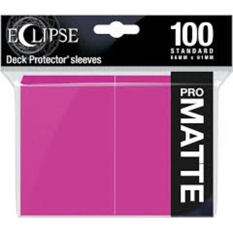 Eclipse Matte Standard Deck Protector Sleeves (100ct): Hot Pink