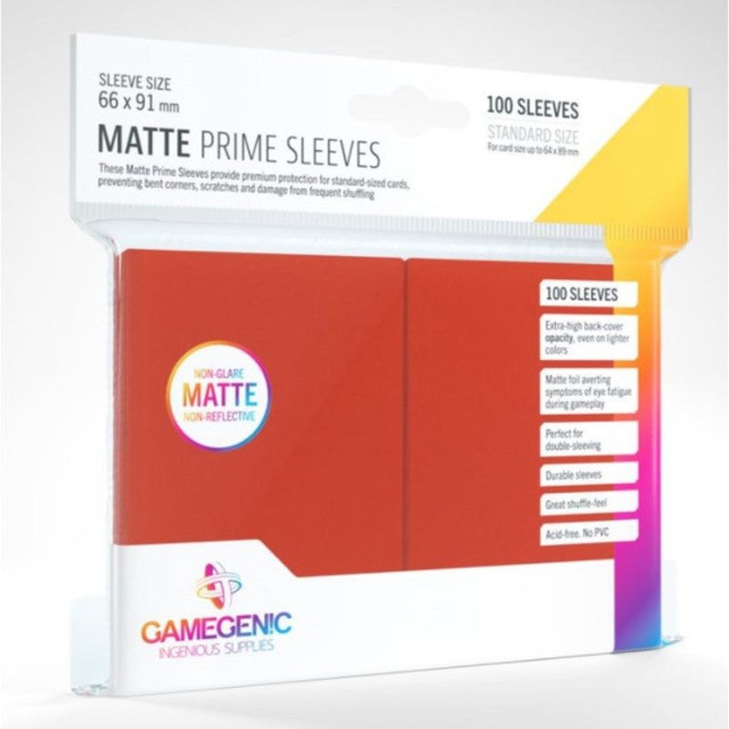 Gamegenic Matte Prime Sleeves 100-Ct Red