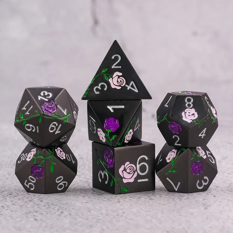 7 Set Purple & Pink Black Metal