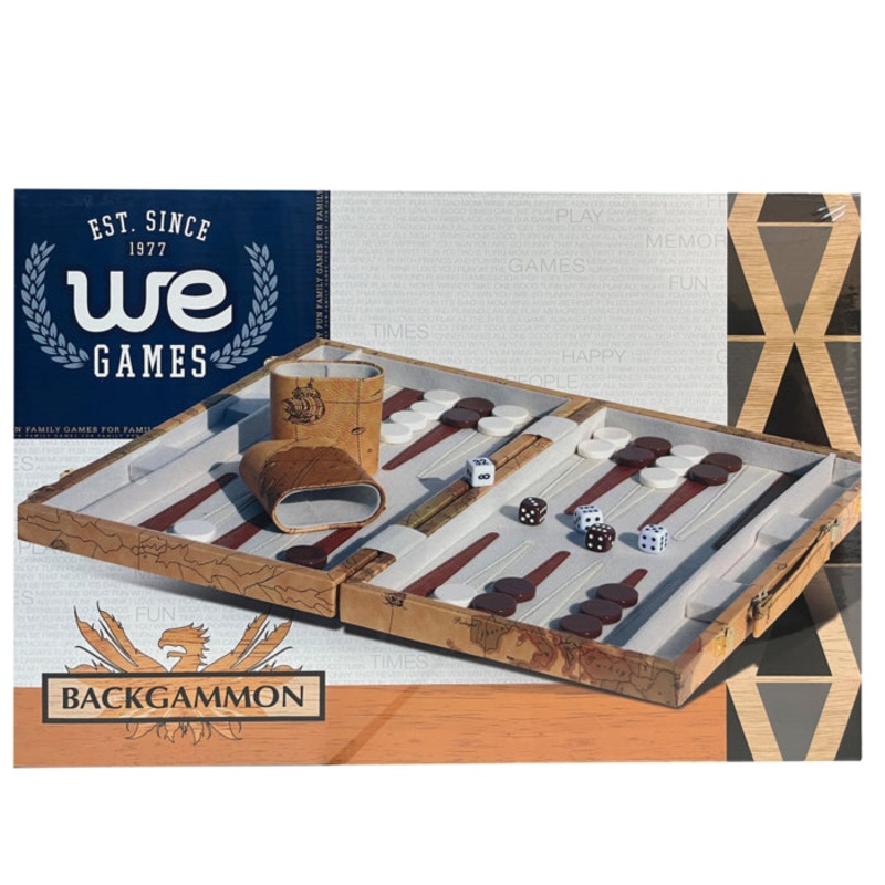 Tan Map Leatherette Backgammon