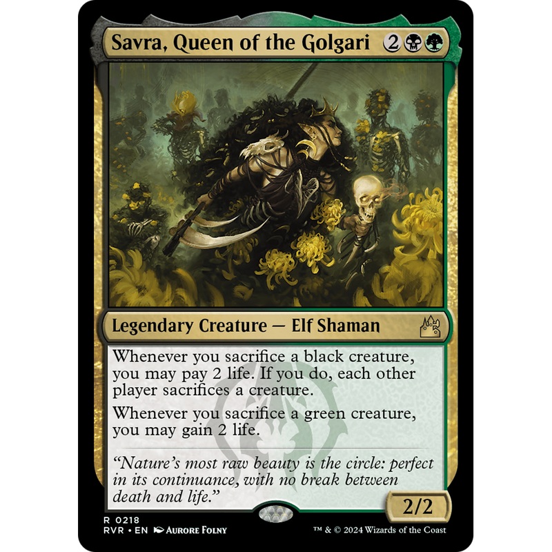 Savra, Queen of the Golgari (RVR-218) - Ravnica Remastered