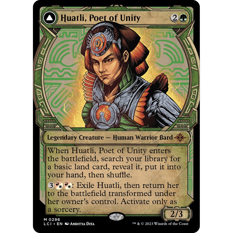 Huatli, Poet of Unity // Roar of the Fifth People (LCI-296) - The Lost Caverns of Ixalan: (Showcase)