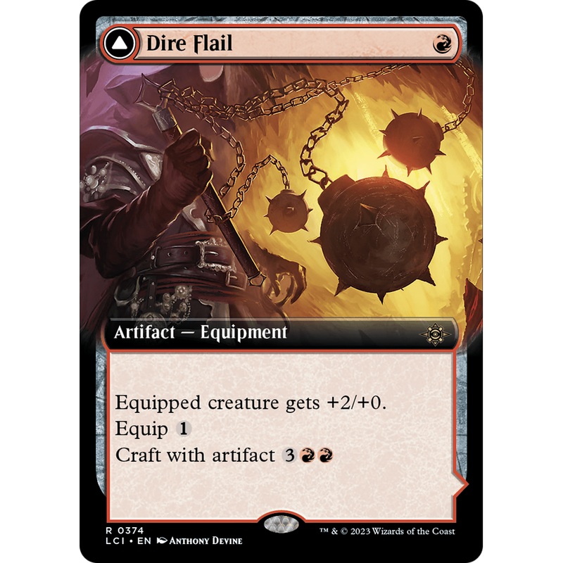 Dire Flail // Dire Blunderbuss (LCI-374) - The Lost Caverns of Ixalan: (Extended Art) Foil