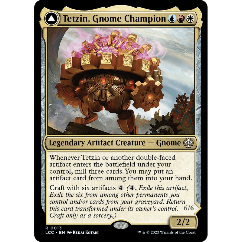 Tetzin, Gnome Champion // The Golden-Gear Colossus (LCC-013) - The Lost Caverns of Ixalan Commander Foil