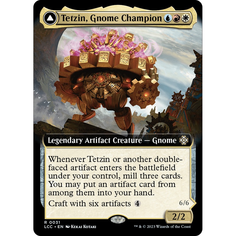 Tetzin, Gnome Champion // The Golden-Gear Colossus (LCC-031) - The Lost Caverns of Ixalan Commander: (Extended Art) Foil