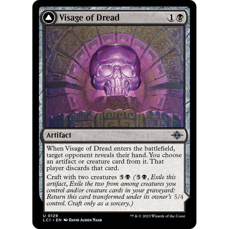 Visage of Dread // Dread Osseosaur (LCI-129) - The Lost Caverns of Ixalan Foil