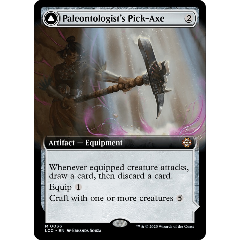 Paleontologist's Pick-Axe // Dinosaur Headdress (LCC-036) - The Lost Caverns of Ixalan Commander: (Extended Art) Foil