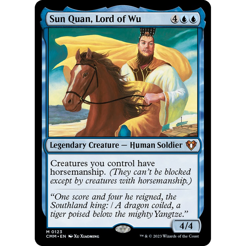 Sun Quan, Lord of Wu (CMM-123) - Commander Masters Foil