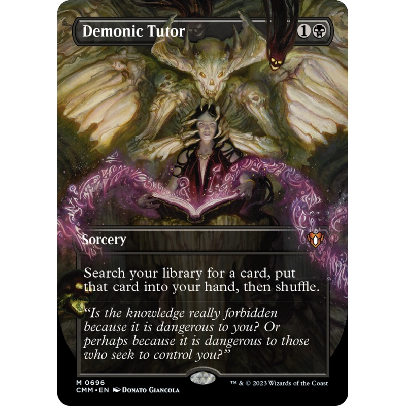 Demonic Tutor (CMM-696) - Commander Masters (Borderless) Foil