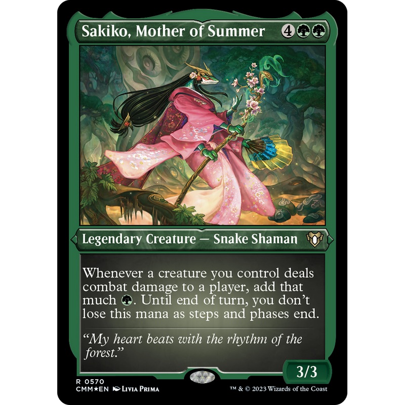 Sakiko, Mother of Summer (CMM-570) - Commander Masters Etched Foil