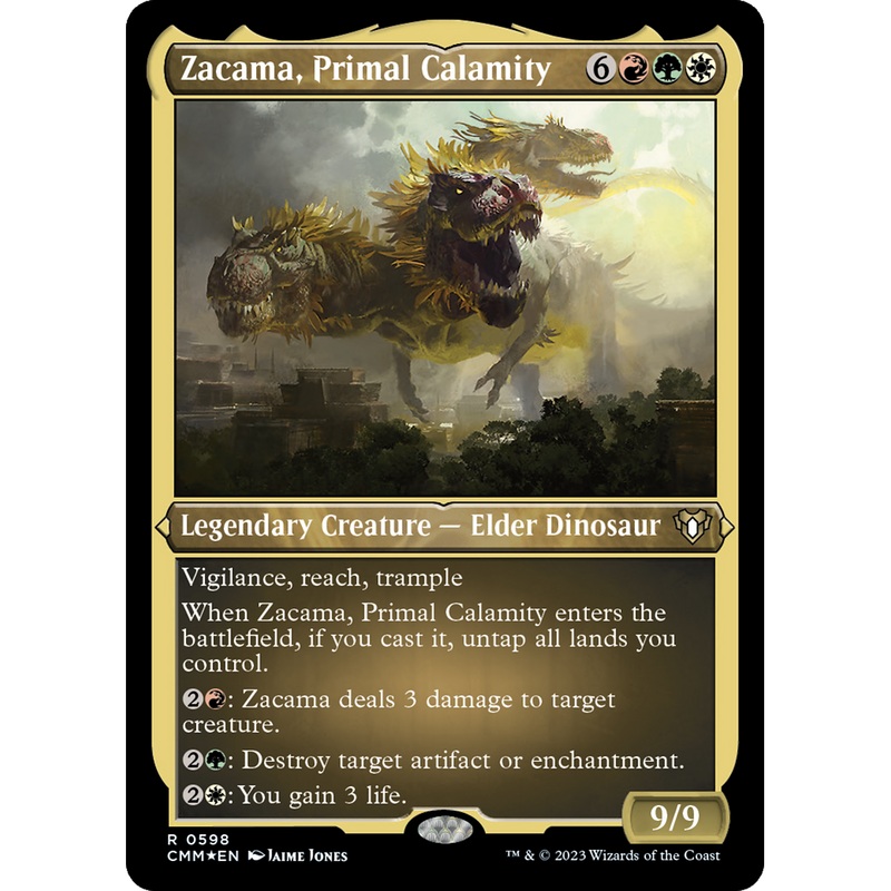 Zacama, Primal Calamity (CMM-598) - Commander Masters Etched Foil