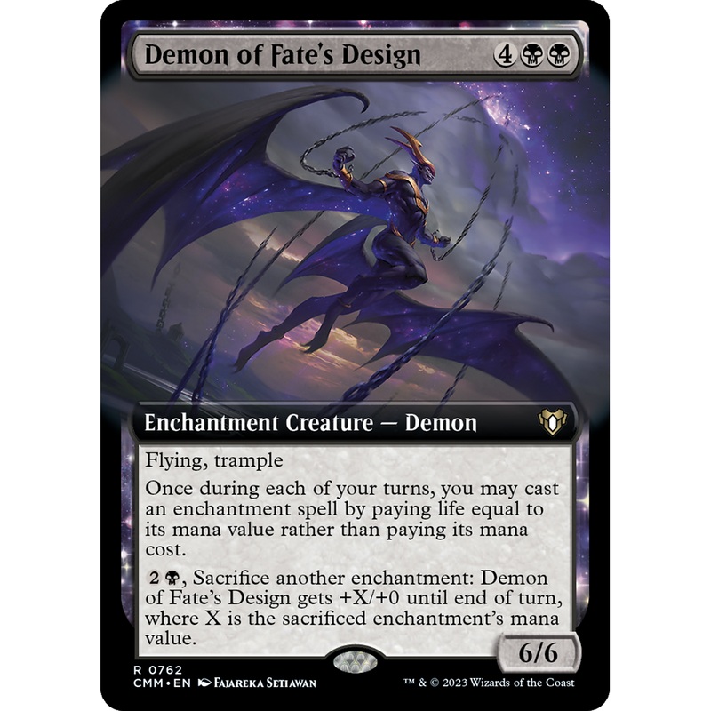 Demon of Fate's Design (CMM-762) - Commander Masters: (Extended Art, enchantment) Foil