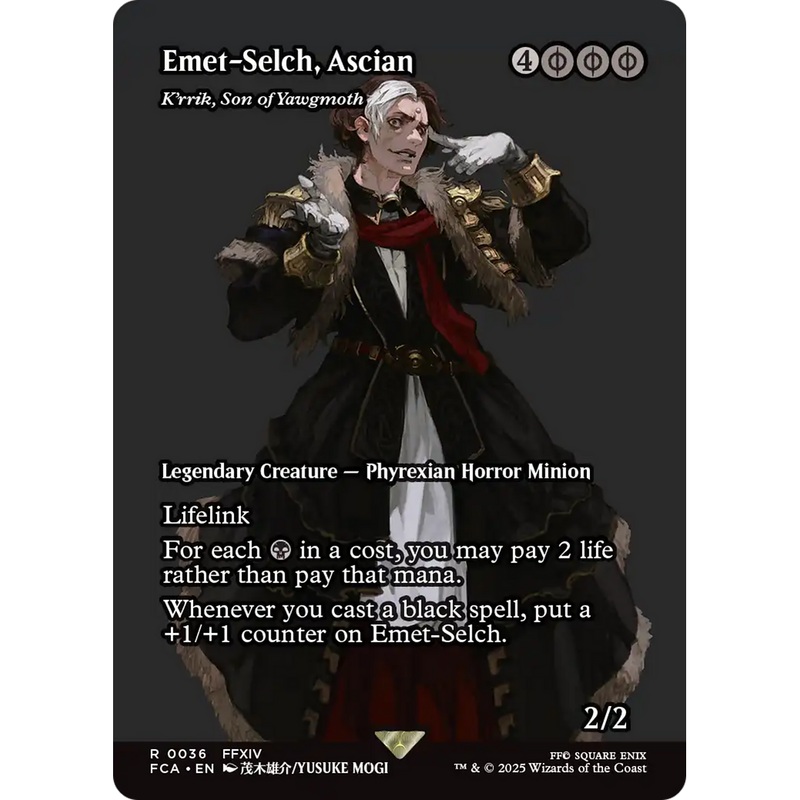 Emet-Selch, Ascian - K'rrik, Son of Yawgmoth (Showcase) (FCA-036) - FINAL FANTASY: Through the Ages / Emet-Selch, Ascian (Borderless) Foil