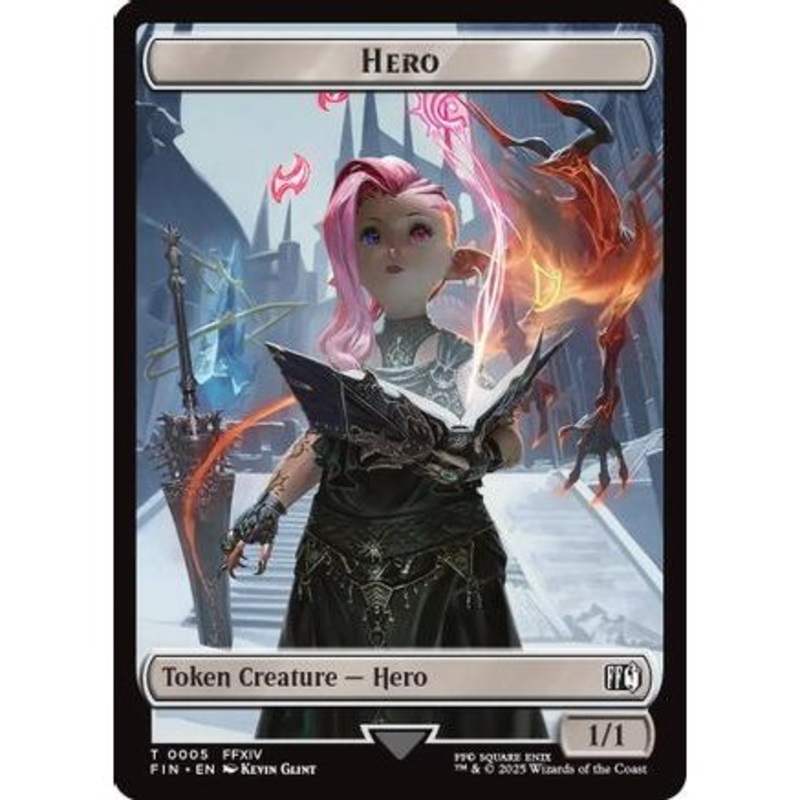 Hero (0005) // Treasure Double-Sided Token (FIN-5 // 23) - FINAL FANTASY Foil