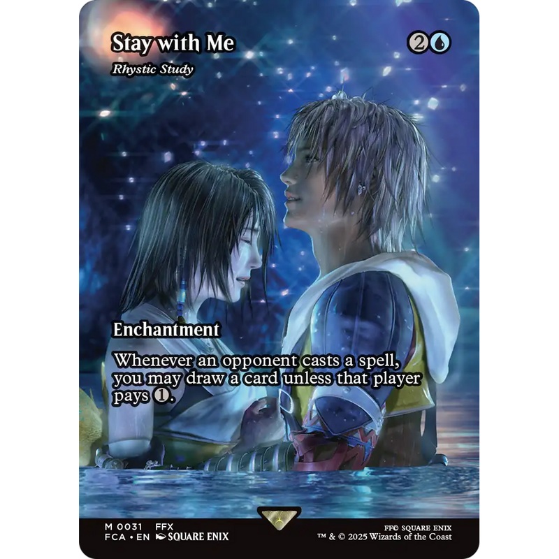 Stay with Me - Rhystic Study (Showcase) (FCA-031) - FINAL FANTASY: Through the Ages / Stay with Me: (enchantment) (Borderless) Foil
