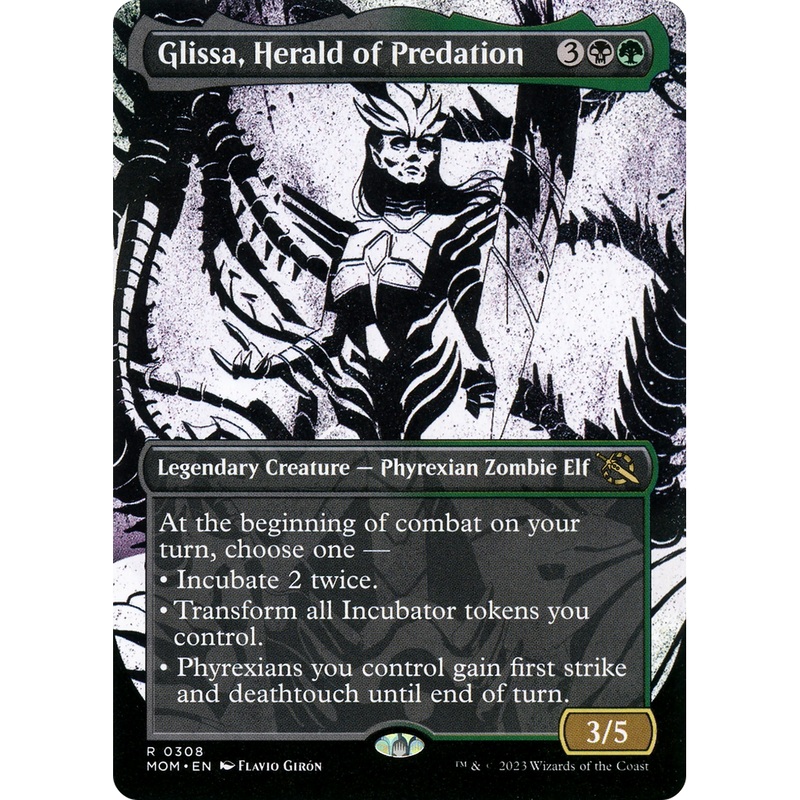Glissa, Herald of Predation (MOM-308) - March of the Machine: (Showcase) (Borderless) Foil