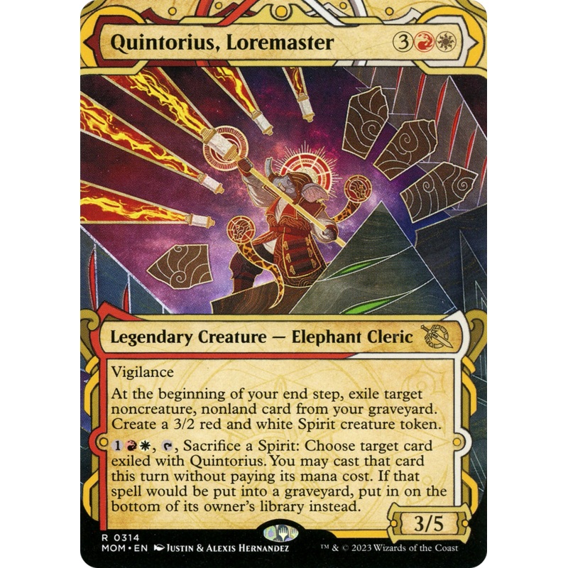 Quintorius, Loremaster (MOM-314) - March of the Machine: (Showcase) (Borderless) Foil