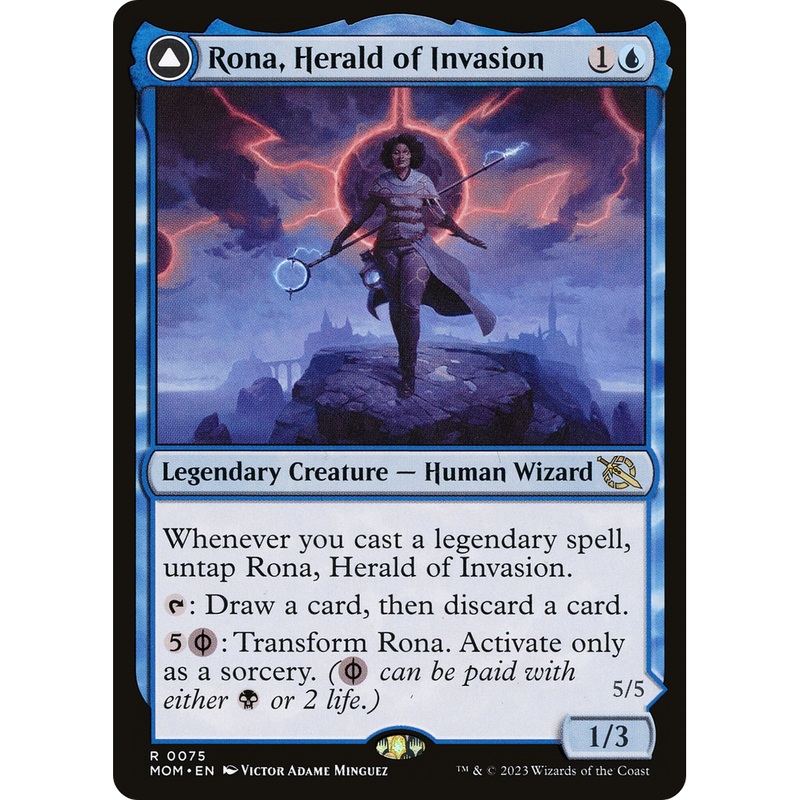 Rona, Herald of Invasion // Rona, Tolarian Obliterator (MOM-075) - March of the Machine Foil