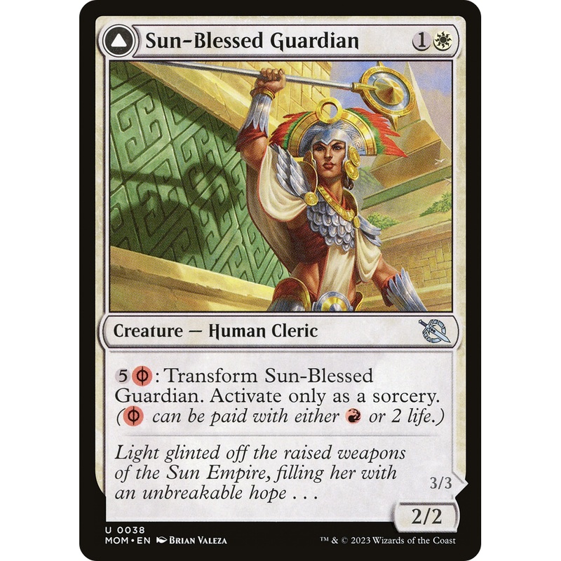 Sun-Blessed Guardian // Furnace-Blessed Conqueror (MOM-038) - March of the Machine Foil