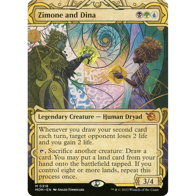 Zimone and Dina (MOM-318) - March of the Machine: (Showcase) (Borderless) Foil