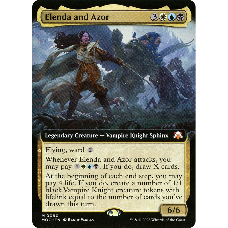 Elenda and Azor (MOC-090) - March of the Machine Commander: (Extended Art) Foil