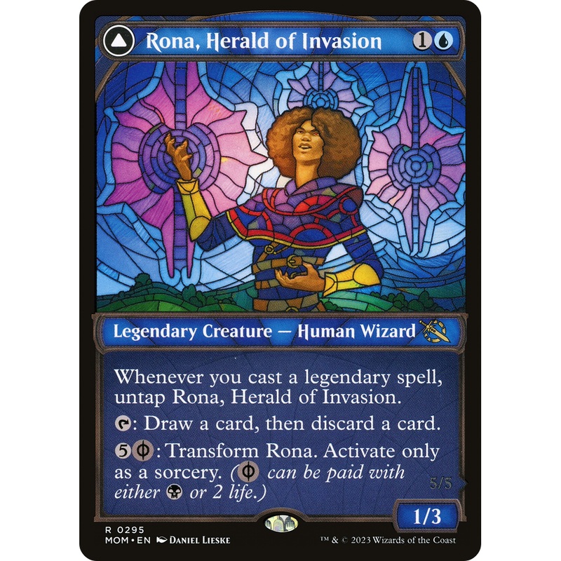 Rona, Herald of Invasion // Rona, Tolarian Obliterator (MOM-295) - March of the Machine: (Showcase)