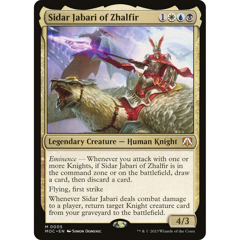 Sidar Jabari of Zhalfir (MOC-005) - March of the Machine Commander Foil