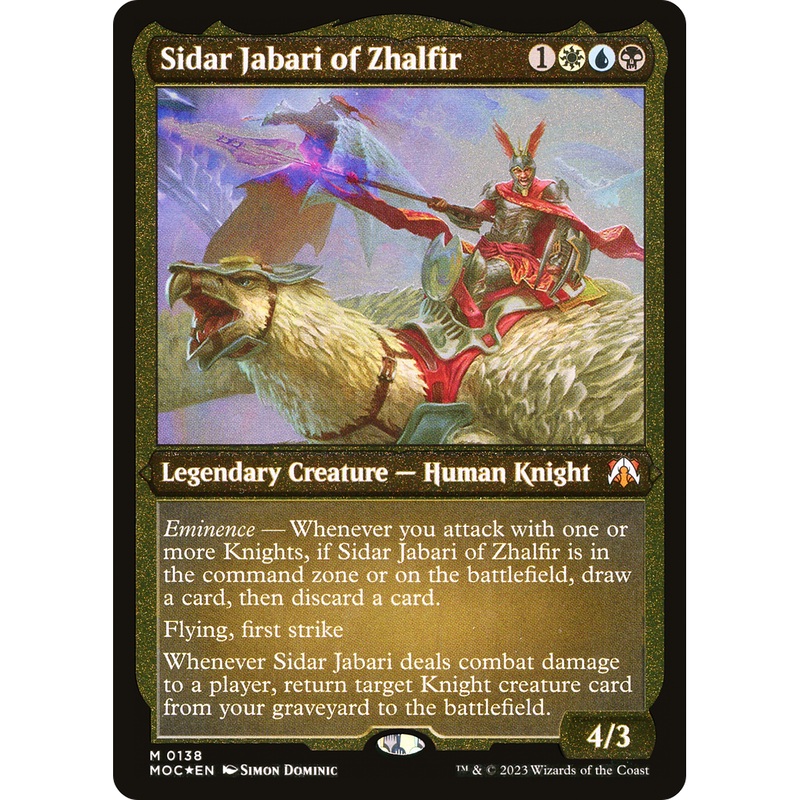 Sidar Jabari of Zhalfir (MOC-138) - March of the Machine Commander Etched Foil