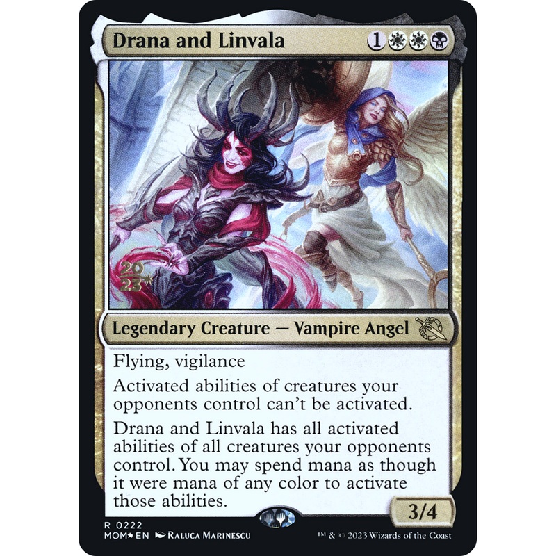 Drana and Linvala (PRE-222S) - March of the Machine Promos Foil