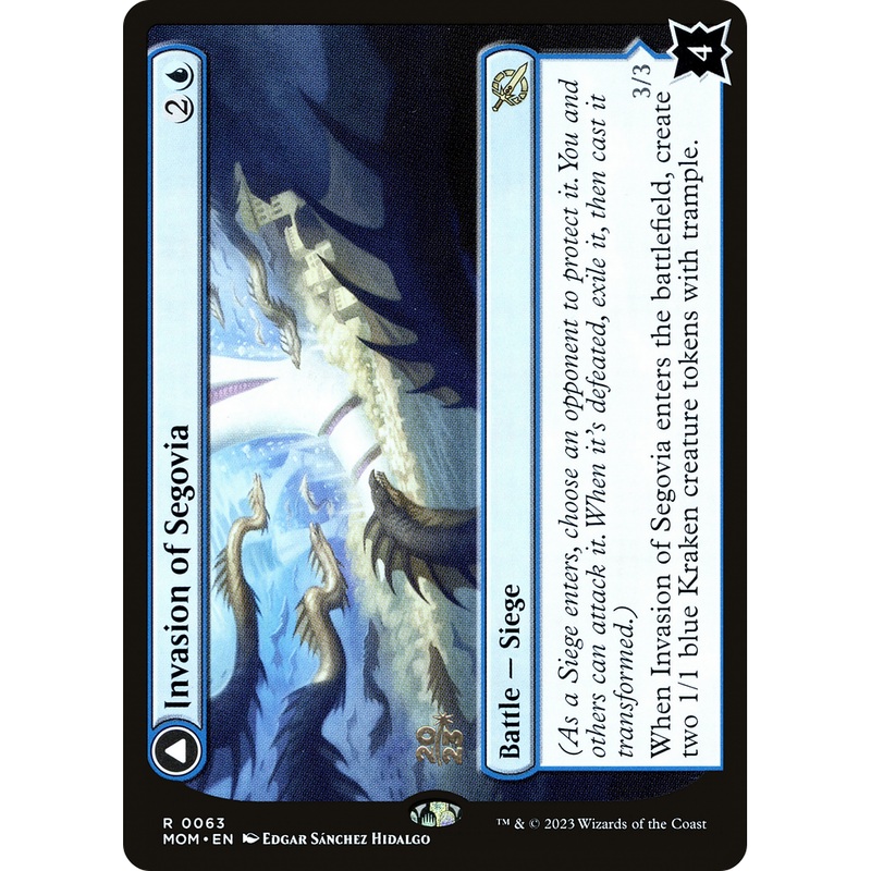 Invasion of Segovia // Caetus, Sea Tyrant of Segovia (PRE-63S) - March of the Machine Promos Foil