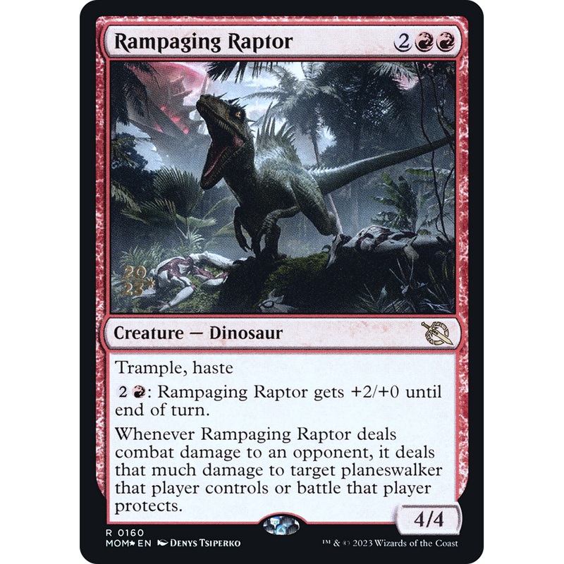 Rampaging Raptor (PRE-160S) - March of the Machine Promos Foil