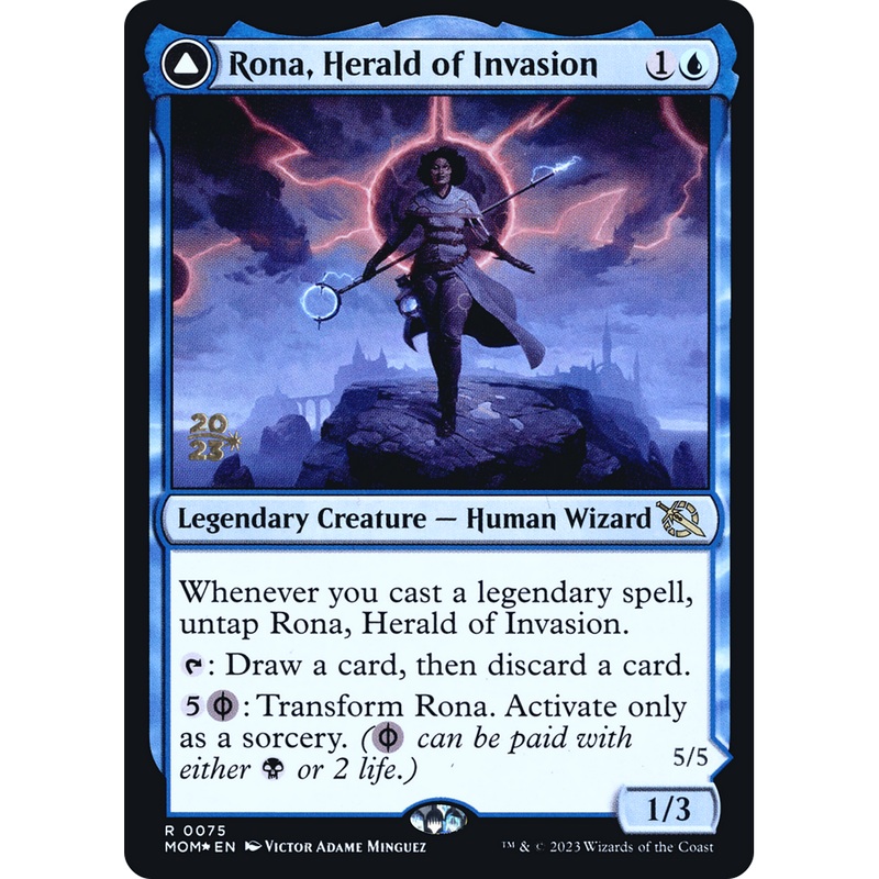 Rona, Herald of Invasion // Rona, Tolarian Obliterator (PRE-75S) - March of the Machine Promos Foil