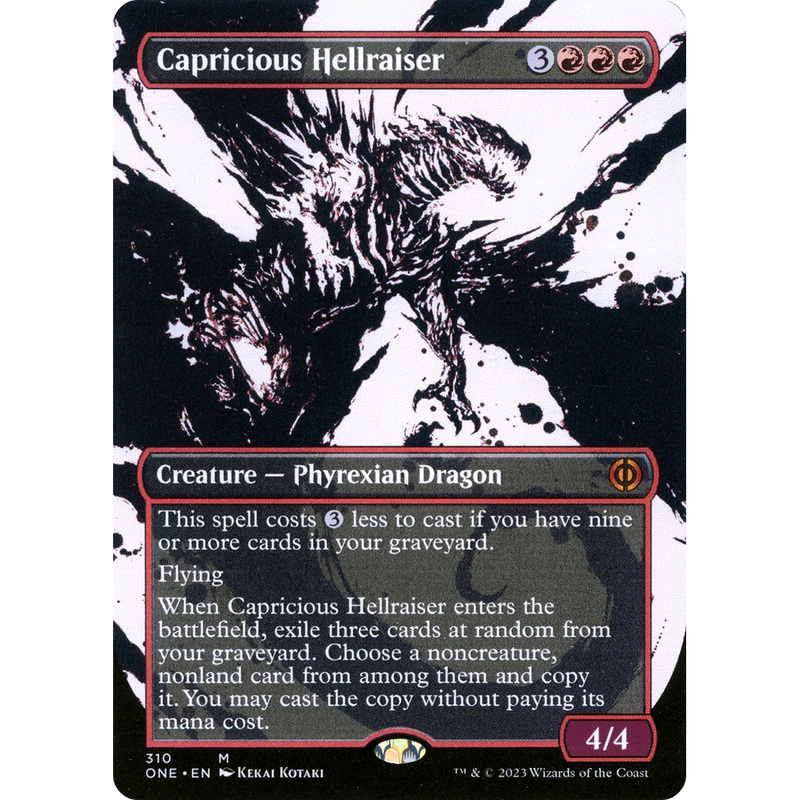 Capricious Hellraiser (ONE-310) - Phyrexia: All Will Be One: (Showcase) (Borderless)