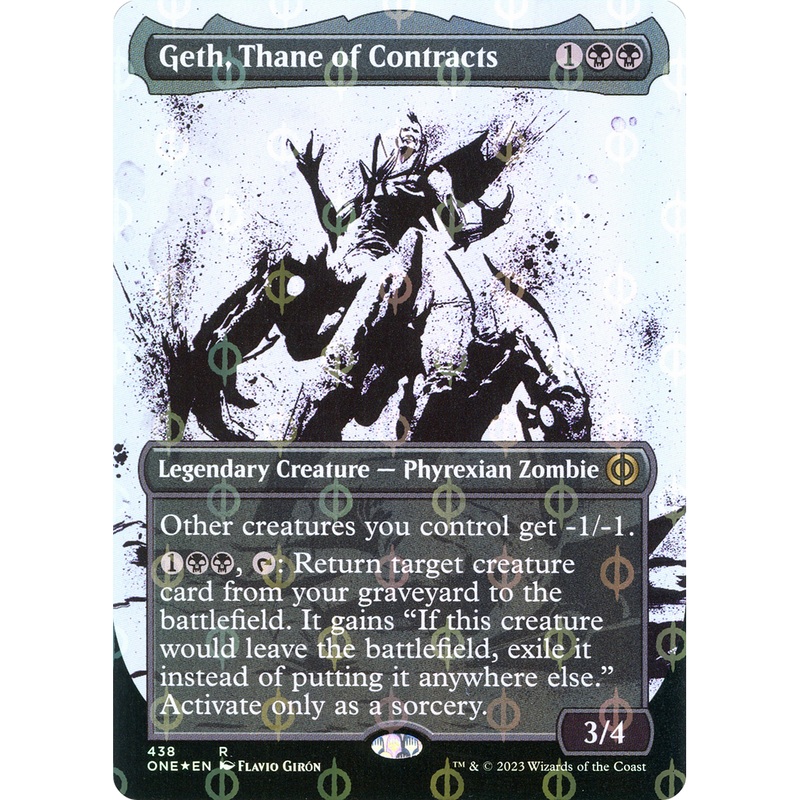 Geth, Thane of Contracts (ONE-438) - Phyrexia: All Will Be One: (Showcase) (Borderless) Foil
