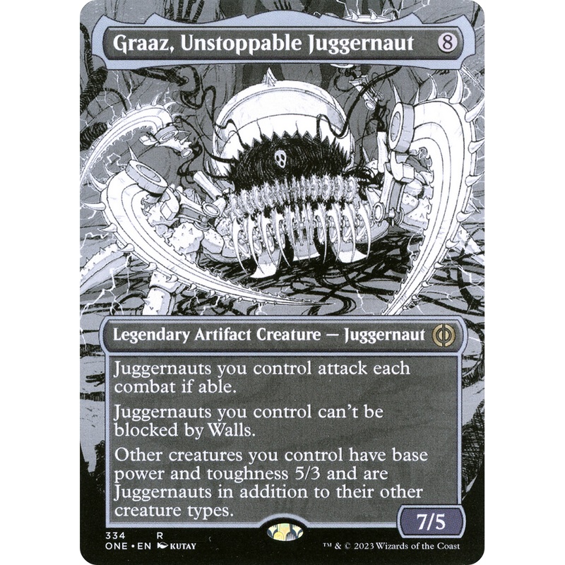 Graaz, Unstoppable Juggernaut (ONE-334) - Phyrexia: All Will Be One: (Showcase) (Borderless) Foil