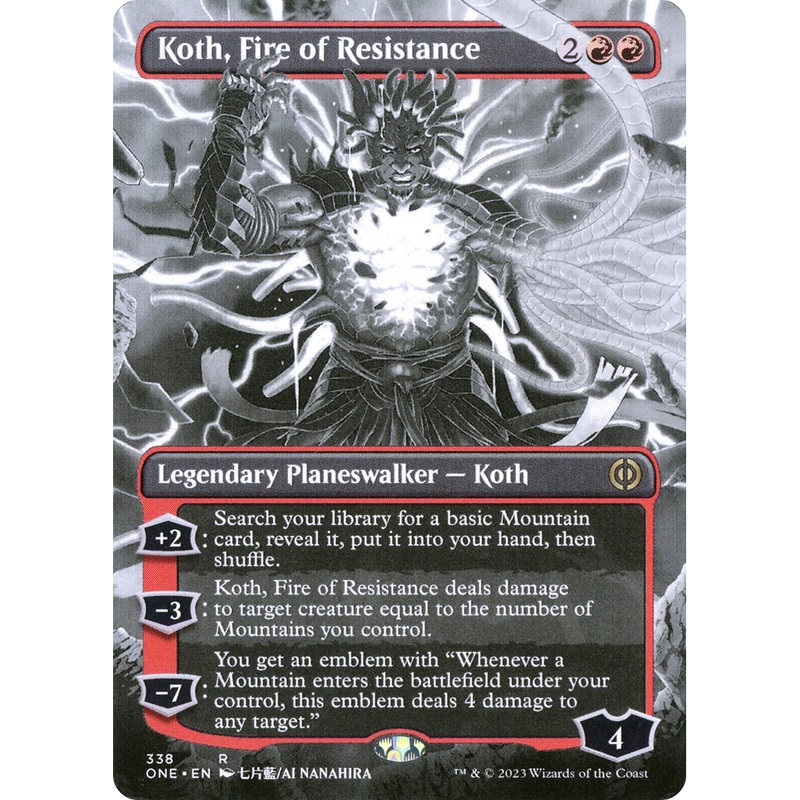 Koth, Fire of Resistance (ONE-338) - Phyrexia: All Will Be One: (Showcase) (Borderless)