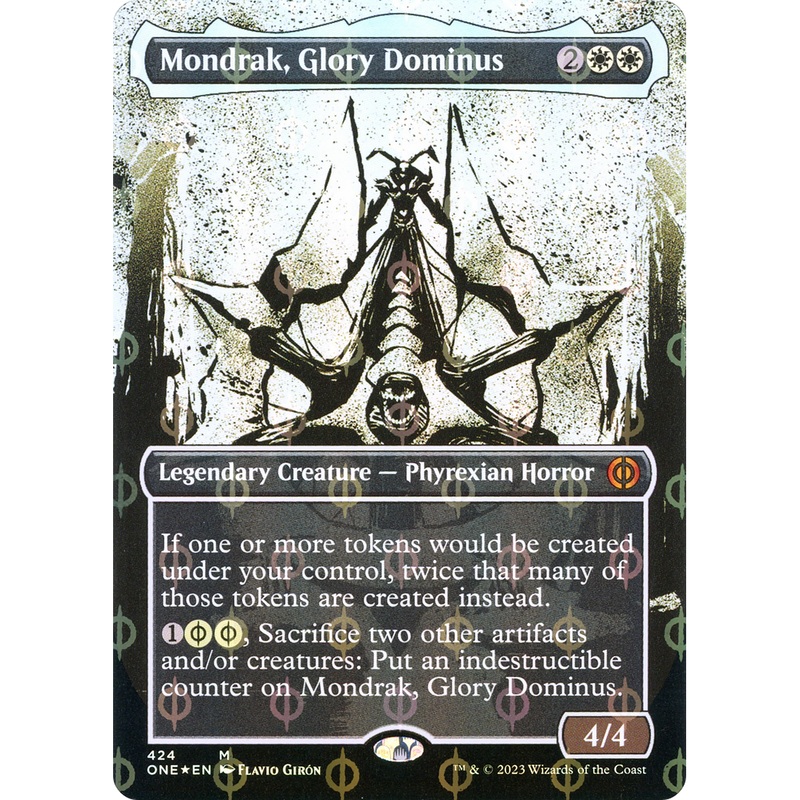 Mondrak, Glory Dominus (ONE-424) - Phyrexia: All Will Be One: (Showcase) (Borderless) Foil