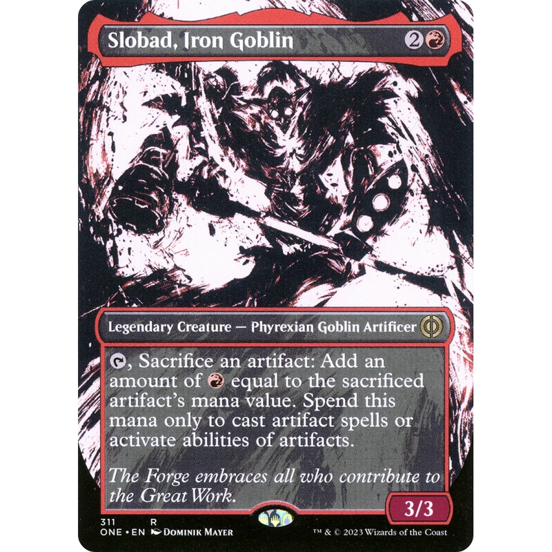 Slobad, Iron Goblin (ONE-311) - Phyrexia: All Will Be One: (Showcase) (Borderless) Foil