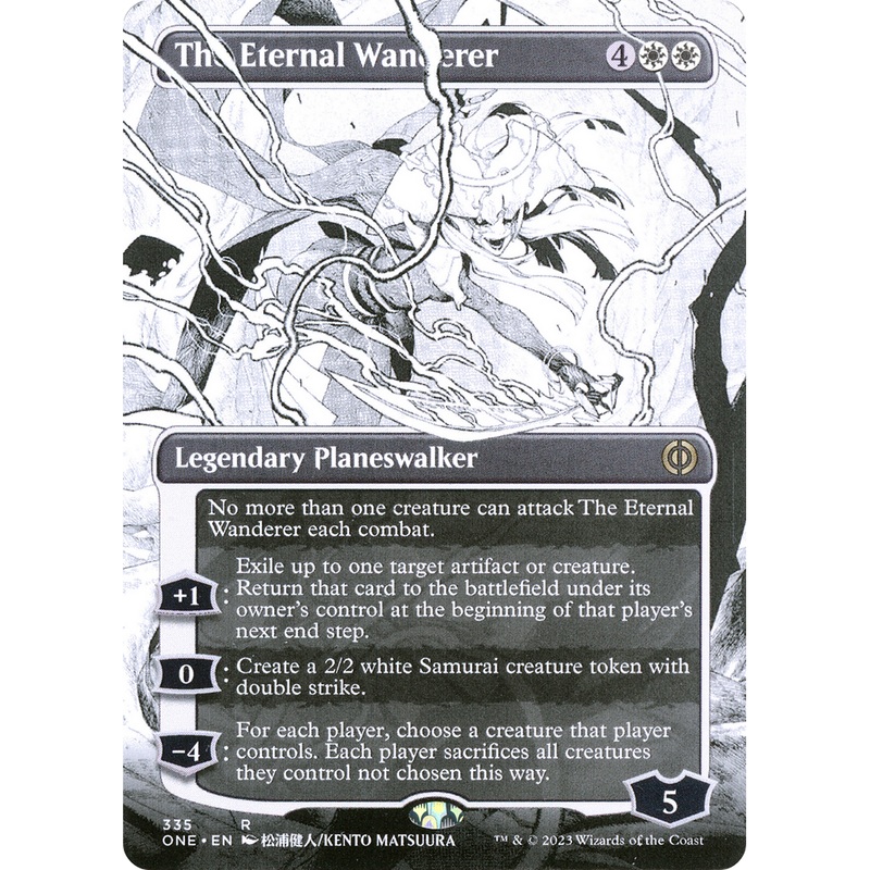 The Eternal Wanderer (ONE-335) - Phyrexia: All Will Be One: (Showcase) (Borderless) Foil