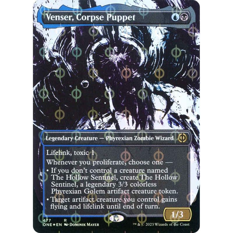 Venser, Corpse Puppet (ONE-477) - Phyrexia: All Will Be One: (Showcase) (Borderless) Foil