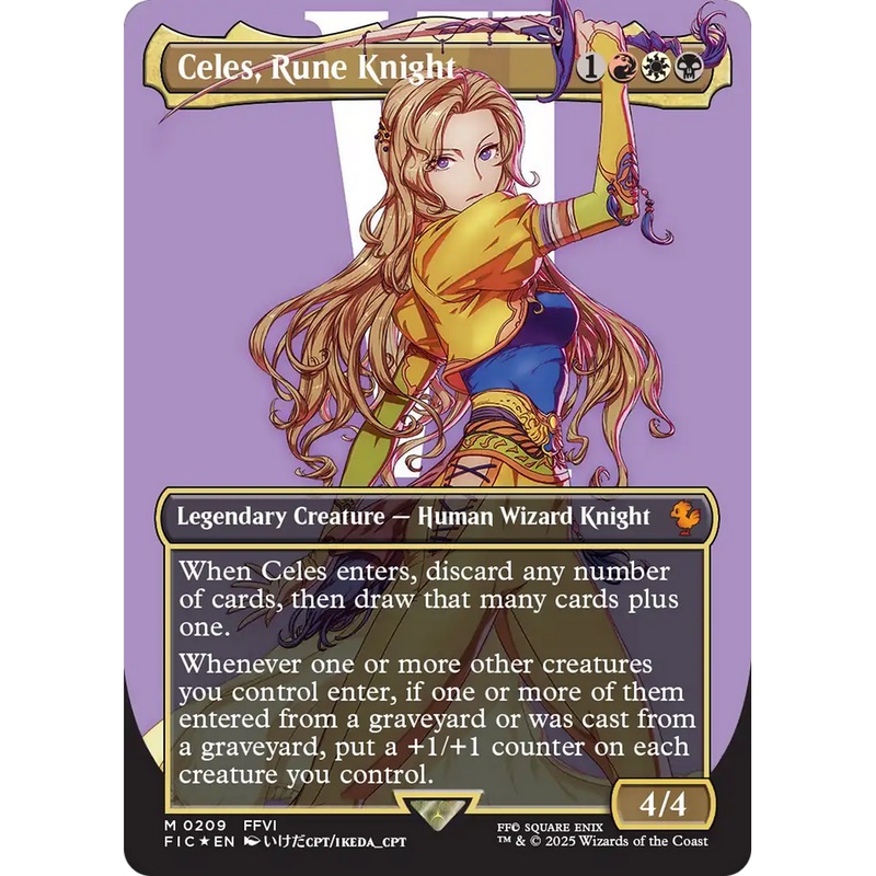 Celes, Rune Knight (Borderless) (Surge Foil) (FIC-209) - Commander: FINAL FANTASY (Borderless) Foil